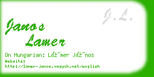 janos lamer business card